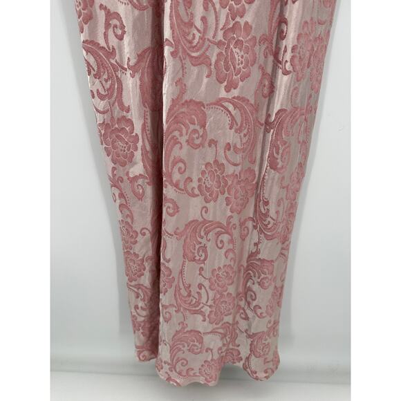 Roberta Vintage Pink Floral Paisley Velour V-Neck Maxi Dress Women's Size 0-2 - Picture 3 of 14